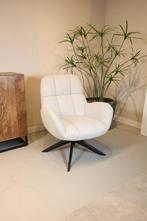 Luxe Bouclé draaifauteuil | 2 Kleuren wit/grijs, Huis en Inrichting, Fauteuils, Ophalen