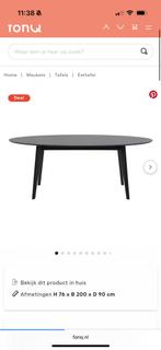 Fonq zwarte eettafel ovaal, Huis en Inrichting, Tafels | Eettafels, Ophalen, Gebruikt, Eikenhout, 200 cm of meer