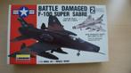Lindberg North American Battle Damaged F-100 Super Sabre 1/7, Overige merken, 1:72 tot 1:144, Nieuw, Ophalen of Verzenden