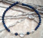 Ketting van lapis lazuli en parelmoer, Info.adorabeads@gmail.com, Want 18 Hoogvliet, Adorabeads, Blauw