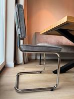 6 Zuiver Ridge Rib eetkamerstoelen - Grijs, Huis en Inrichting, Stoelen, Ophalen, Gebruikt, Metaal, Grijs