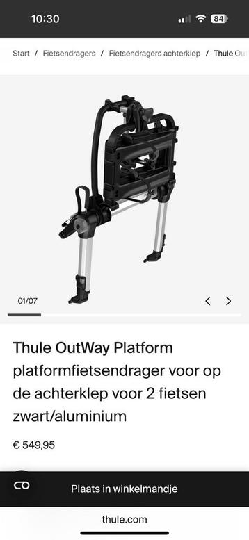 Thule outway platform 2(rechter kabel draait niet meer vast) beschikbaar voor biedingen