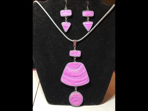 Uniek Ketting & Oorbellen hand gemaakt 100 % Zilver haakjes, Sieraden, Tassen en Uiterlijk, Kettingen, Nieuw, Overige materialen