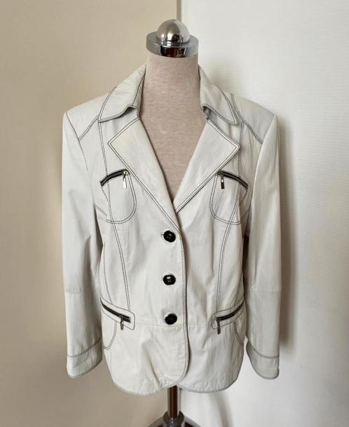 GERRY WEBER LEREN JASJE MT :44, Kleding | Dames, Jasjes, Kostuums en Pakken, Zo goed als nieuw, Jasje, Maat 42/44 (L), Overige kleuren