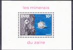Zaire 1983 pf mi 810 mineralen block diamant, Postzegels en Munten, Dier of Natuur, Verzenden, Postfris
