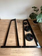 Tunturi Squat Rack met Barbell en Gewichten, Ophalen, Gebruikt, Krachtstation, Armen