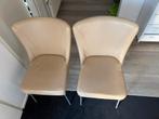 4 leren eetkamerstoelen gratis afhalen, Huis en Inrichting, Stoelen, Gebruikt, Bruin, Leer, Ophalen of Verzenden