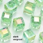 Streng mini Crystal Cube (tussen) kraaltjes 2x2 mm, Hobby en Vrije tijd, Kralen en Sieraden maken, Ophalen, Nieuw, Kraal