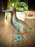 Antiek Brons Grote eend patina curiosa brocante vintage, Verzenden, Brons