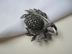 Broche Vogue distel bloem zilverkleurig markasietjes, Verzenden, Zo goed als nieuw, Zilver, Overige materialen