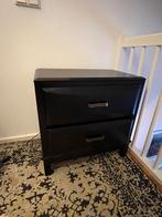 Black Chest of Drawers (2-drawer), Ophalen, Gebruikt, 50 tot 100 cm, Minder dan 100 cm