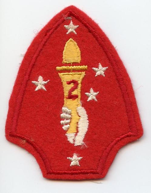 WO2 US 2nd Marine Division patch, Verzamelen, Militaria | Tweede Wereldoorlog, Landmacht, Embleem of Badge, Amerika, Ophalen of Verzenden