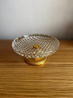 Vintage kristallen bonbonschaaltje op voet Feingold Auflage, Ophalen of Verzenden