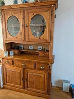Houten buffetkast met glazen deuren, Antiek en Kunst, Antiek | Meubels | Kasten, Ophalen