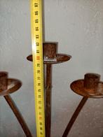 Brocante oude ijzeren hoge kandelaar, ., Ophalen of Verzenden, Zo goed als nieuw, .