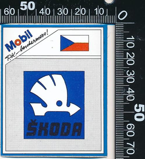 Sticker: Mobil - Skoda, Verzamelen, Stickers, Zo goed als nieuw, Auto of Motor, Verzenden