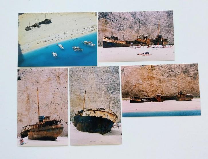 Stranding op Zakynthos., Verzamelen, Scheepvaart, Zo goed als nieuw, Kaart, Foto of Prent, Ophalen of Verzenden