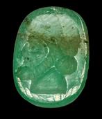 Bodemvondst Romeinse Gem gesneden in Smaragd Steen, Sieraden, Tassen en Uiterlijk, Edelstenen, Zo goed als nieuw, Verzenden