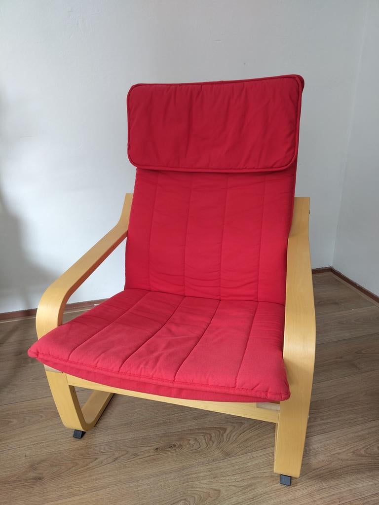 Fauteuil rood, Ophalen, Gebruikt, 75 tot 100 cm, Stof