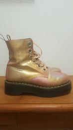 Dr Martens maat 39 plateauzool Molly iridescent oud roze, Lage of Enkellaarzen, Roze, Zo goed als nieuw, Dr. Martens