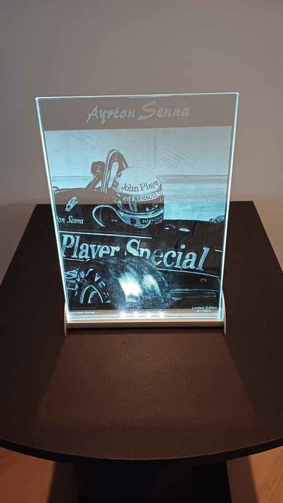 Ayrton Senna glasplaat - Limited Edition, Ophalen of Verzenden