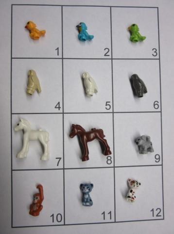 L1202 LEGO DIEREN VOGELS UIL VEULEN HOND PUPPY KATTEN AAP beschikbaar voor biedingen
