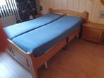 massief eiken bed met elektrische lattenbodem 140x200, Ophalen, Tweepersoons, 140 cm, 200 cm