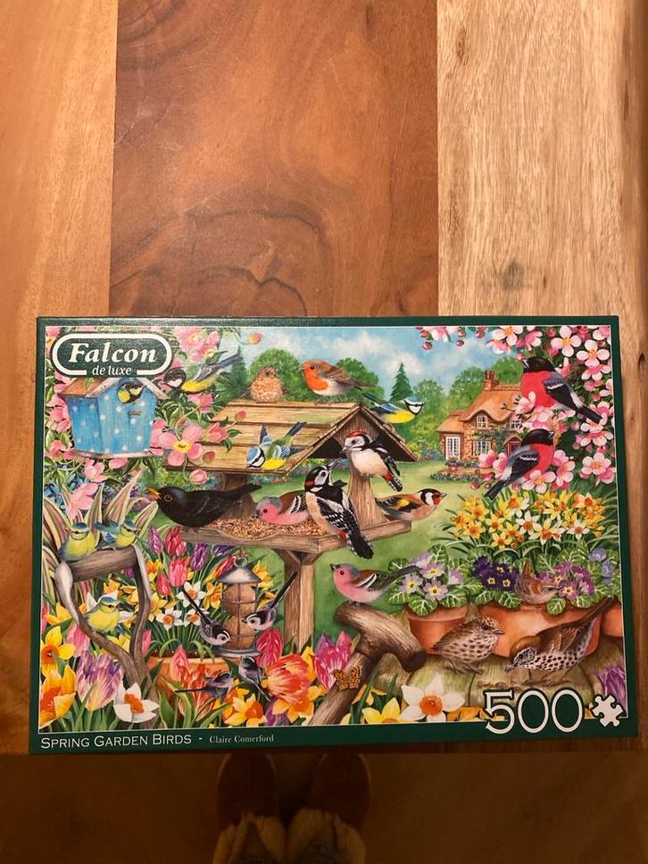 Puzzel 500 stukjes - Vogels in de tuin, Hobby en Vrije tijd, Denksport en Puzzels, Zo goed als nieuw, Legpuzzel, 500 t/m 1500 stukjes