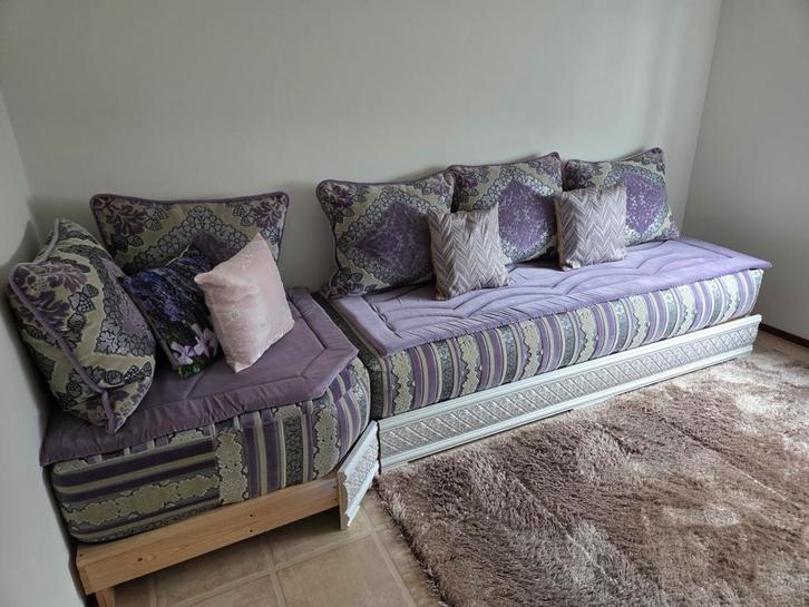 Marokkaanse Sederi Bank - Authentiek en Comfortabel, Huis en Inrichting, Banken | Complete zithoeken, Zo goed als nieuw, Hout