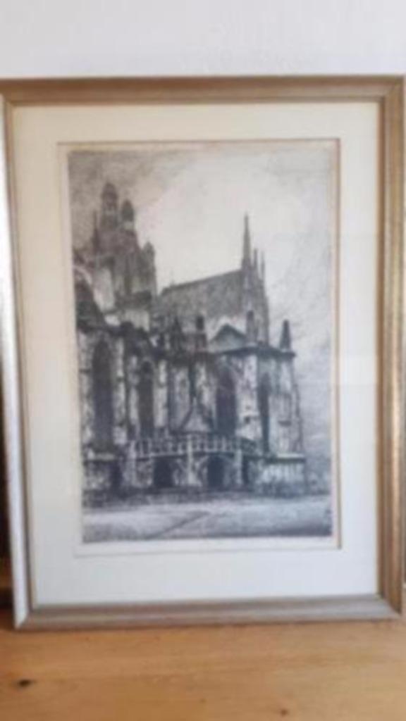 Orig.grote ets Sint Jan Eugène Lucker Den Bosch ., Antiek en Kunst, Kunst | Etsen en Gravures, Ophalen