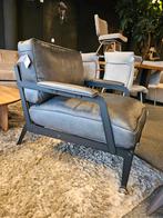 Leren fauteuil LAZIO passe-partout antraciet/zwart, Huis en Inrichting, Fauteuils, Ophalen, Nieuw, Leer