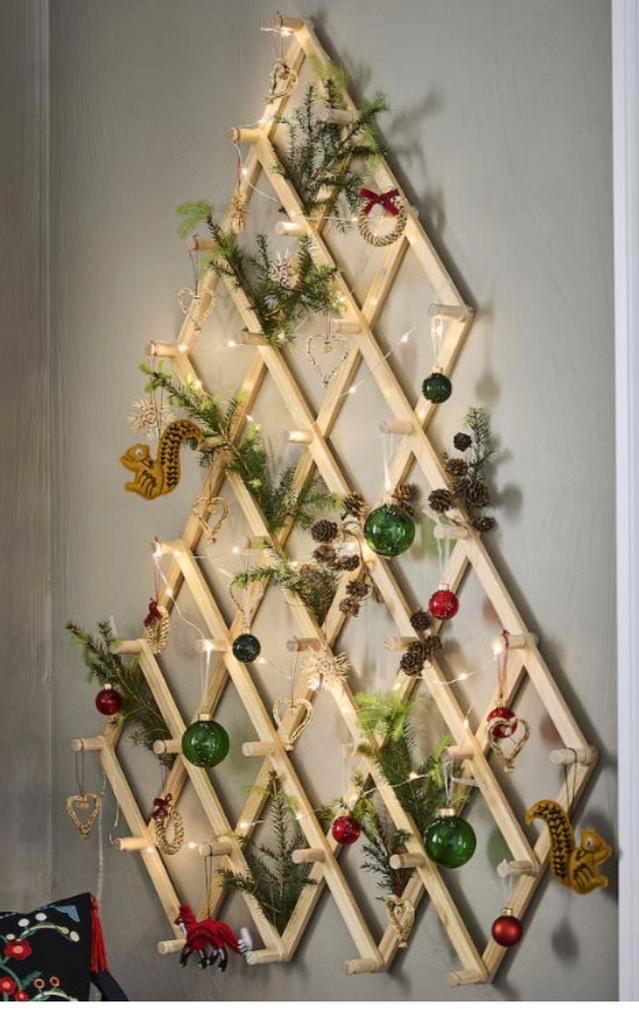 Houten wandhanger kerstboom, Huis en Inrichting, Woonaccessoires | Wijnrekken, Nieuw, 50 tot 75 cm, Hout, Ophalen