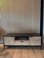 Tv Meubel zwart met Visgraat 120cm, Huis en Inrichting, 100 tot 150 cm, Eikenhout, Nieuw, Ophalen of Verzenden