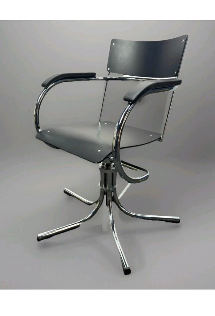 Paul Schuitema Stijlvolle Draaistoel Buisframe Gispen, Huis en Inrichting, Stoelen, Twee, Hout, Metaal, Zwart, Ophalen