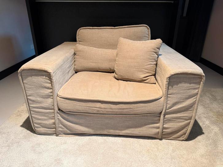 Riviera Maison Metropolis Loveseat - Stone, Huis en Inrichting, Fauteuils, Zo goed als nieuw, Stof, 100 tot 125 cm, 75 tot 100 cm