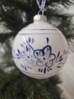 Kerstbal delfts blauw  glas 7 cm, Diversen, Kerst, Ophalen of Verzenden, Zo goed als nieuw