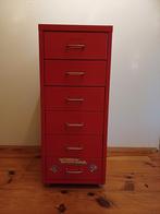 Ikea Helmet rode metalen ladekast met 6 lades, Ophalen, Minder dan 50 cm, Gebruikt, Meerdere deuren