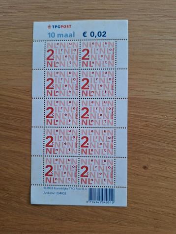 Nederlandse Postzegels - 10 maal €0,02 beschikbaar voor biedingen