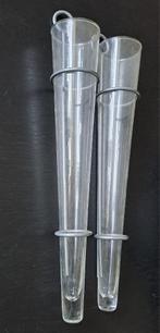 2 x een glazen wandvaas met houders. Samen 1 koop., Huis en Inrichting, Woonaccessoires | Vazen, Ophalen, Overige kleuren, Glas
