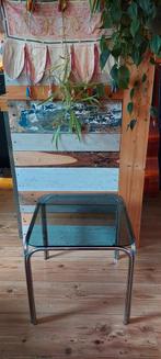Bijzettafeltje salontafel tafel vintage chroom rookglas, Minder dan 45 cm, Minder dan 55 cm, Gebruikt, Ophalen of Verzenden