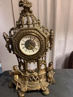 Antieke Bronzen Tafelklok met Figuren, Ophalen of Verzenden