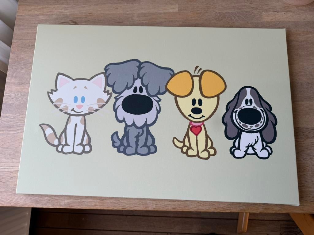 Canvas woezel en pip prent schilderij, Ophalen, Zo goed als nieuw, Wanddecoratie