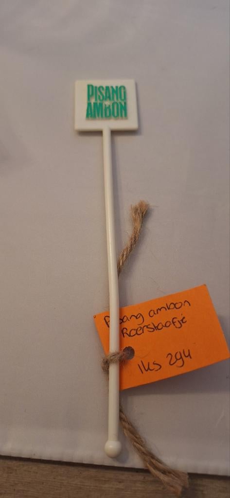 Pisang ambon roerstaafje (294), Verzamelen, Gebruiksvoorwerp, ., Ophalen of Verzenden, Zo goed als nieuw