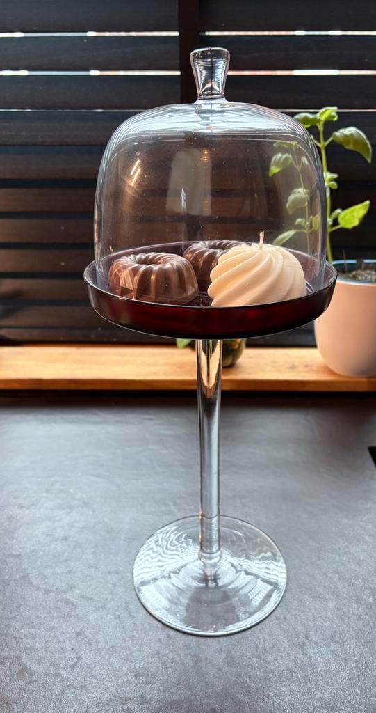 Luxe Glazen Stolp 40 cm Handmade  Sojakaarsen Decoratieset, Huis en Inrichting, Woonaccessoires | Kandelaars en Kaarsen, Nieuw