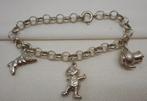 Zilveren jasseron armband met 3 bedels nr.1749