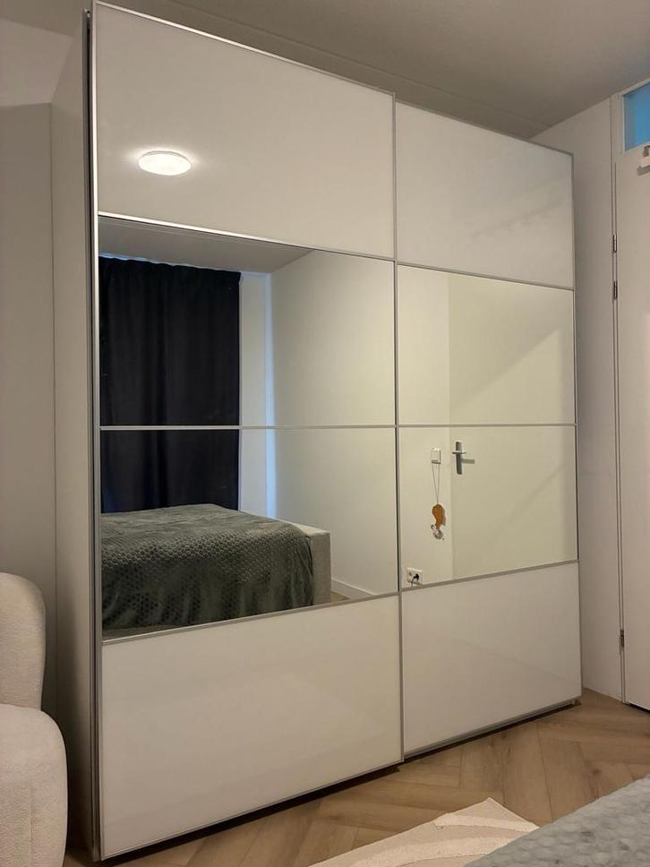 IKEA Pax deuren, spiegel/hoogglans wit, 200x236, Huis en Inrichting, Kasten | Kledingkasten, Zo goed als nieuw, 200 cm of meer