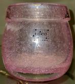 Fidrio vaasje bloempot kaarsenhouder roze glas mondgeblazen, Overige kleuren, Ophalen of Verzenden, Minder dan 50 cm, Glas