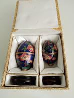 2 Vintage Cloisonne eieren in doos, Ophalen of Verzenden