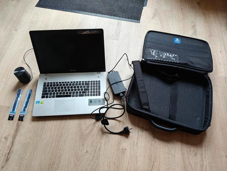 Laptop met tas en accessoires - Asus N76V, Computers en Software, Windows Laptops, Gebruikt, 17 inch of meer, HDD, 2 tot 3 Ghz
