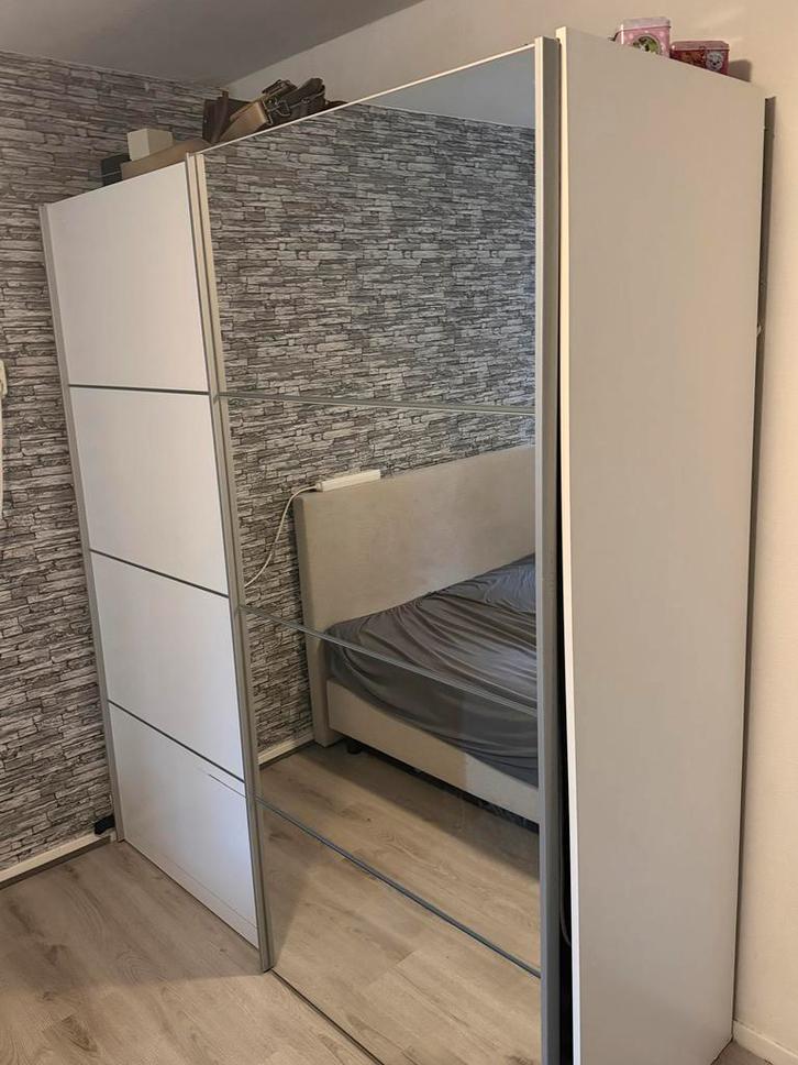 Mooie kledingkast met spiegeldeuren, Huis en Inrichting, Kasten | Kledingkasten, Gebruikt, 150 tot 200 cm, 100 tot 150 cm, 50 tot 75 cm